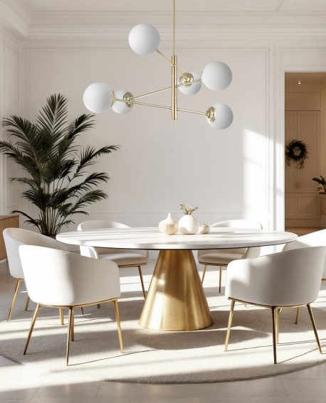 dekoracyjna lampa ścienna złota z geometrycznym układem kul idealna do nowoczesnych aranżacji Lampit Fino W5