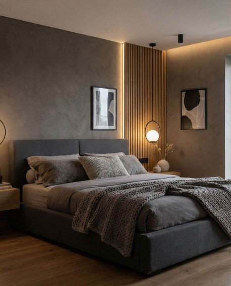 dekoracyjna lampa sufitowa wisząca czarna z kołem i mleczną kulą tworząca nastrojowe światło w sypialni lampit X1 D15