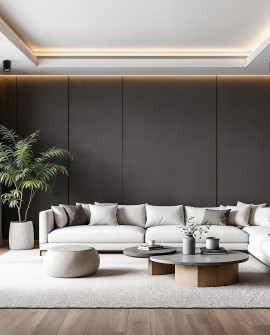 minimalistyczna oprawa natynkowa punktowa w kolorze czarnym Lampit eksponuje wariant NURI W1 do salonu