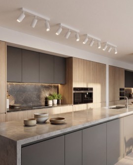 minimalistyczne oświetlenie biurowe z trzema reflektorami LED Lampit NEO W3, tworzące przyjazną atmosferę w biurze