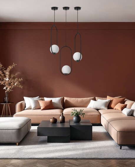 designerska lampa wisząca Lampit w czarnym kolorze idealna do salonu nowoczesna forma podkreśla styl aranżacji