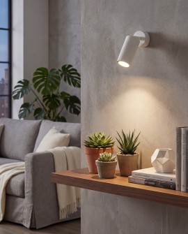 biały kinkiet Lampit nad biurko domowe smukła cylindryczna forma zapewnia wygodne oświetlenie miejsca pracy