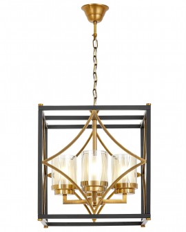 LAMPA WISZĄCA LOFT CZARNO-MOSIĘŻNA QUADRATO