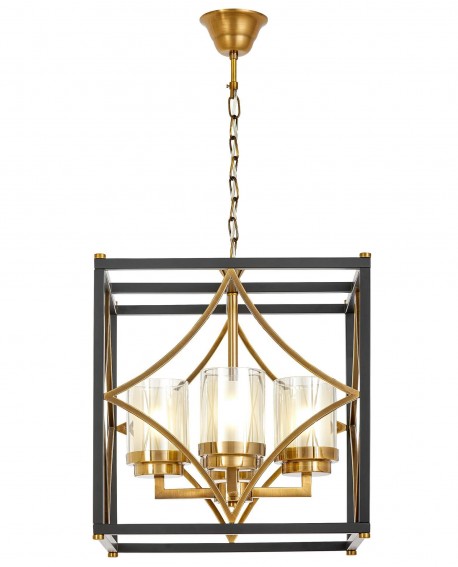 LAMPA WISZĄCA LOFT CZARNO-MOSIĘŻNA QUADRATO