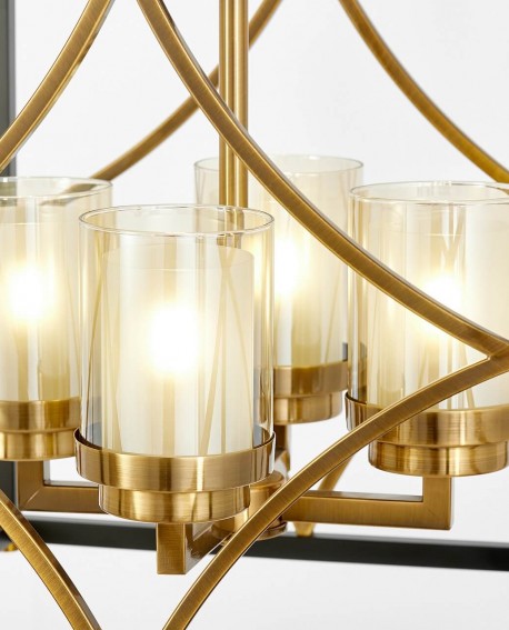 LAMPA WISZĄCA LOFT CZARNO-MOSIĘŻNA QUADRATO