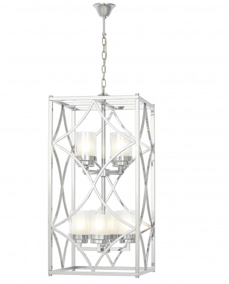 LAMPA WISZĄCA LOFT CHROMOWANA QUADRATO DUO