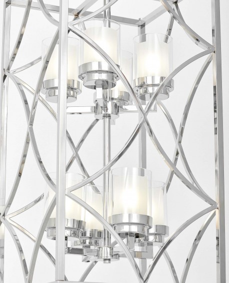 LAMPA WISZĄCA LOFT CHROMOWANA QUADRATO DUO