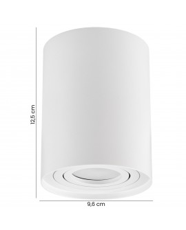 oprawa natynkowa spot Tuba biała Cone W1 od Lampit z cylindrycznym kształtem, wysokość 12,5 cm, średnica 9,6 cm