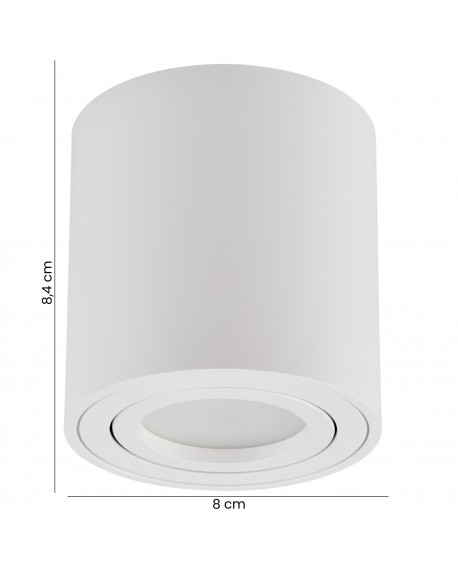lampa sufitowa LED Lampit w białym kolorze o wymiarach 8 cm x 8,4 cm z regulowanym kloszem