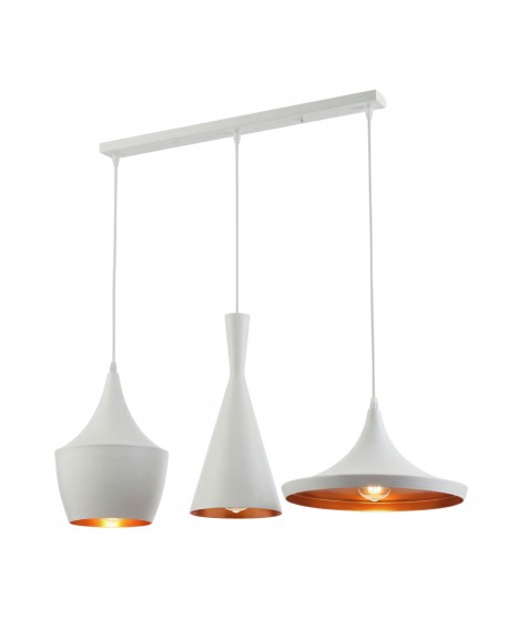 POTRÓJNA LAMPA WISZĄCA LOFT BIAŁA FOGGI TRIO