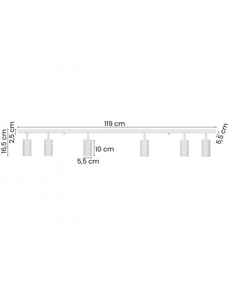 nowoczesna listwa sufitowa LED w kolorze białym szerokość 119 cm grubość 2 5 cm producent lampit Neo W6