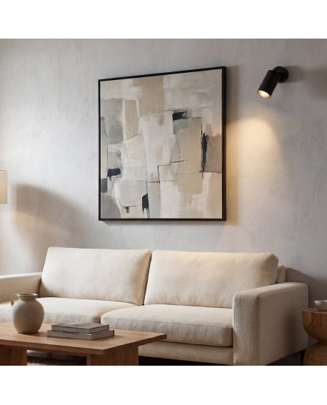 czarny kinkiet spot ścienny z regulowaną głowicą oświetlający obraz nowoczesna lampa do salonu producent lampit neo w1