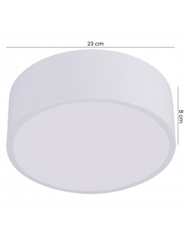 biały plafon sufitowy okrągły o średnicy 23 cm wysokość 8 cm nowoczesna lampa do domu producent lampit orbo d23