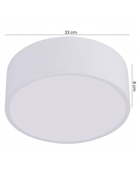 biały plafon sufitowy okrągły o średnicy 23 cm wysokość 8 cm nowoczesna lampa do domu producent lampit orbo d23