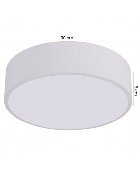 biały plafon sufitowy okrągły średnica 30 cm wysokość 8 cm nowoczesna lampa do wnętrz producent lampit orbo d30