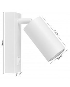 biały kinkiet ścienny nowoczesny z regulowanym kloszem metalowa lampa Lampit na ścianę o wysokości 15 cm model NEO PRO