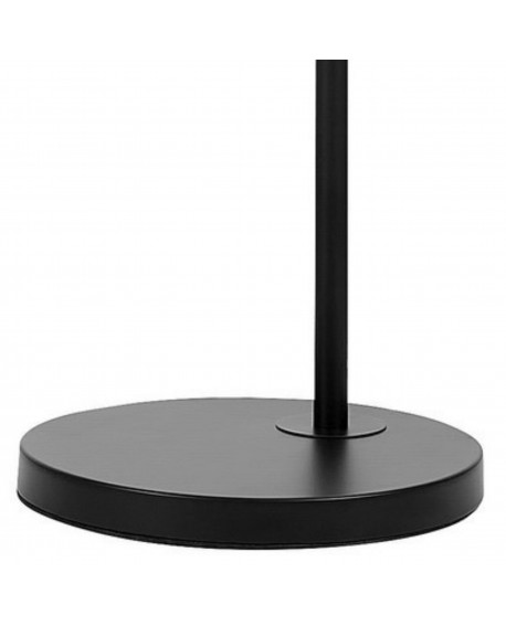 detal podstawy czarnej lampy podłogowej okrągła stabilna stopa i pionowy trzon metalowa lampa Lampit model NEVO C1