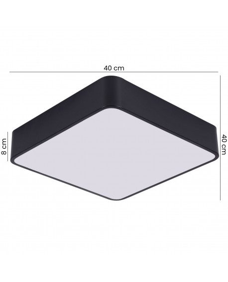 nowoczesna lampa sufitowa plafon czarny 40 cm geometryczny kształt do wnętrz minimalistycznych lampit model cubo d40
