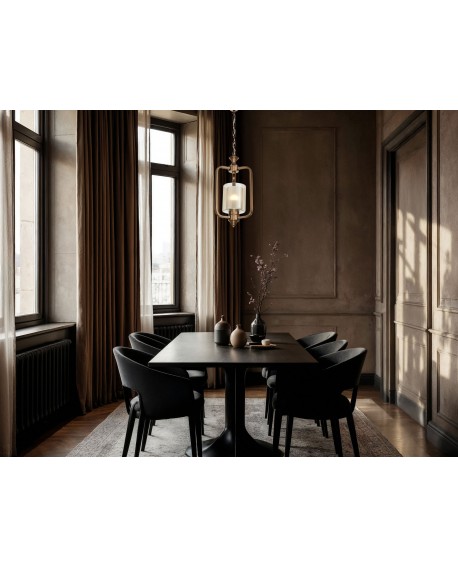 lampa wisząca loft mosiężna ATLANTA W1 od LuminaDeco – eleganckie połączenie stylu industrialnego i klasycznej formy z cylindryc