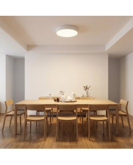 nowoczesny plafon biały nad stołem w jadalni okrągła lampa sufitowa ORBO D50 elegancka oprawa światła producent Lampit