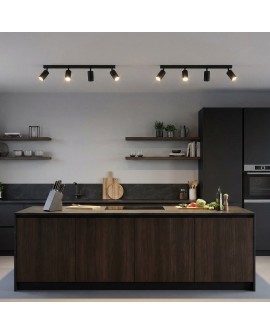 czarna lampa sufitowa spot z czterema regulowanymi reflektorami LED marka Lampit model W4 do nowoczesnych wnętrz