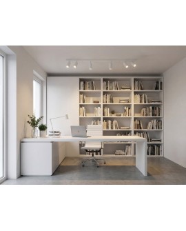 marka lampit biała lampa sufitowa spot LED z sześcioma regulowanymi tubami na długiej listwie model Neo W6