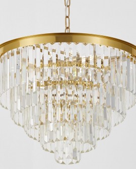 NOWOCZESNY ŻYRANDOL KRYSZTAŁOWY MOSIĘŻNY CAPRIA D50
