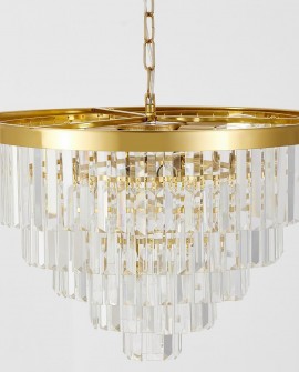 NOWOCZESNY ŻYRANDOL KRYSZTAŁOWY MOSIĘŻNY CAPRIA D50