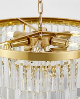 NOWOCZESNY ŻYRANDOL KRYSZTAŁOWY MOSIĘŻNY CAPRIA D50