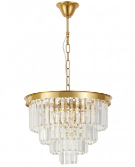 NOWOCZESNY ŻYRANDOL KRYSZTAŁOWY MOSIĘŻNY CAPRIA D40