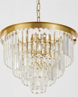 NOWOCZESNY ŻYRANDOL KRYSZTAŁOWY MOSIĘŻNY CAPRIA D40