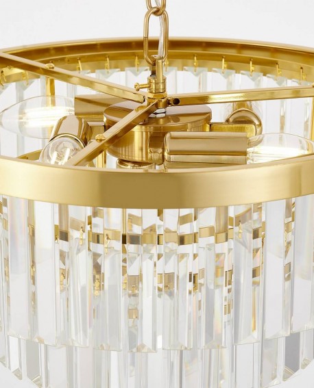 NOWOCZESNY ŻYRANDOL KRYSZTAŁOWY MOSIĘŻNY CAPRIA D40