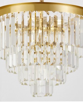 NOWOCZESNY ŻYRANDOL KRYSZTAŁOWY MOSIĘŻNY CAPRIA D40