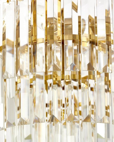 NOWOCZESNY ŻYRANDOL KRYSZTAŁOWY MOSIĘŻNY CAPRIA D40