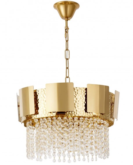NOWOCZESNY ŻYRANDOL KRYSZTAŁOWY ZŁOTY DIONA D40