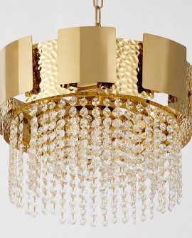 NOWOCZESNY ŻYRANDOL KRYSZTAŁOWY ZŁOTY DIONA D40