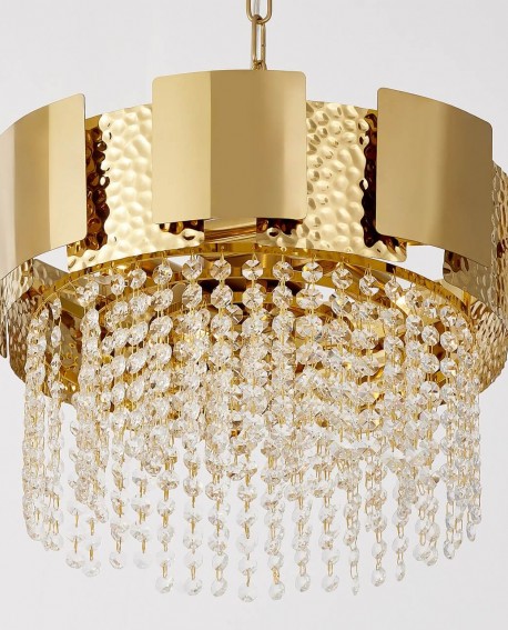 NOWOCZESNY ŻYRANDOL KRYSZTAŁOWY ZŁOTY DIONA D40