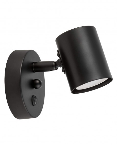 LAMPA ŚCIENNA KINKIET NOWOCZESNY CZARNY DORA W1