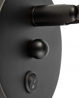 LAMPA ŚCIENNA KINKIET NOWOCZESNY CZARNY DORA W1