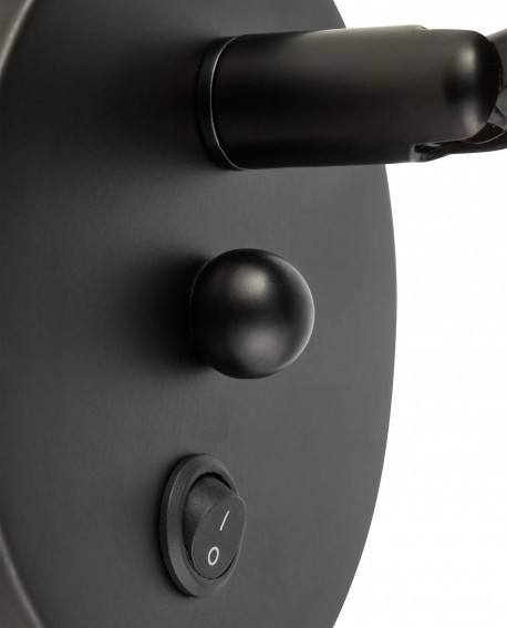 LAMPA ŚCIENNA KINKIET NOWOCZESNY CZARNO-MOSIĘŻNY DORA W1