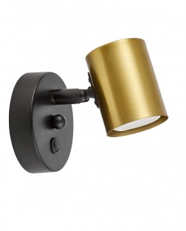 LAMPA ŚCIENNA KINKIET NOWOCZESNY CZARNO-MOSIĘŻNY DORA W1