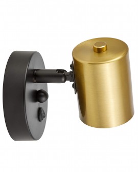 LAMPA ŚCIENNA KINKIET NOWOCZESNY CZARNO-MOSIĘŻNY DORA W1