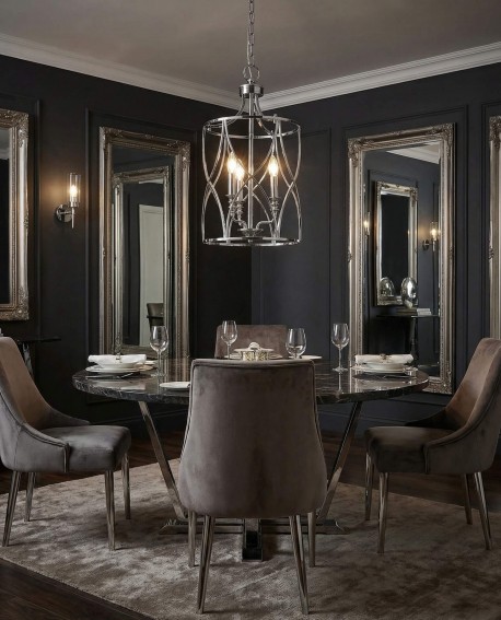 LAMPA SUFITOWA ART DECO CHROMOWANA ELMONT W3