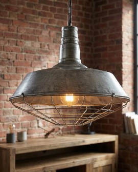 LAMPA WISZĄCA INDUSTRIALNA LOFT STARE SREBRO ARIGIO D45