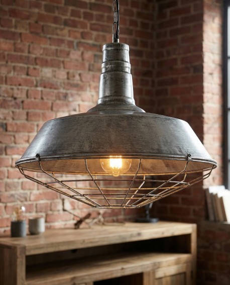 LAMPA WISZĄCA INDUSTRIALNA LOFT STARE SREBRO ARIGIO D45