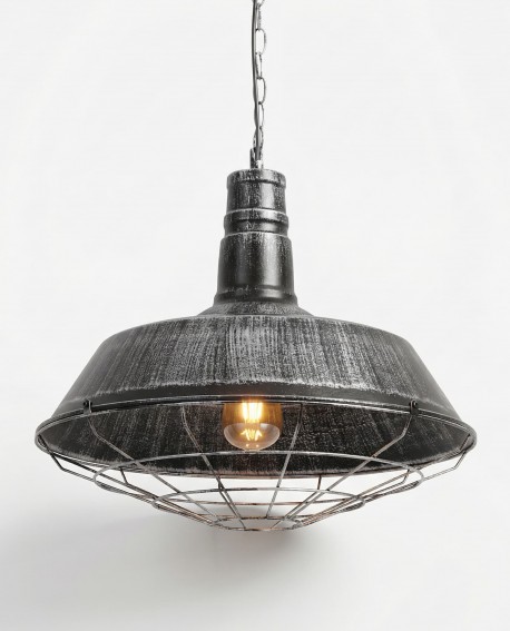 LAMPA WISZĄCA INDUSTRIALNA LOFT STARE SREBRO ARIGIO D45