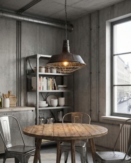 LAMPA WISZĄCA INDUSTRIALNA LOFT STARE SREBRO ARIGIO D45