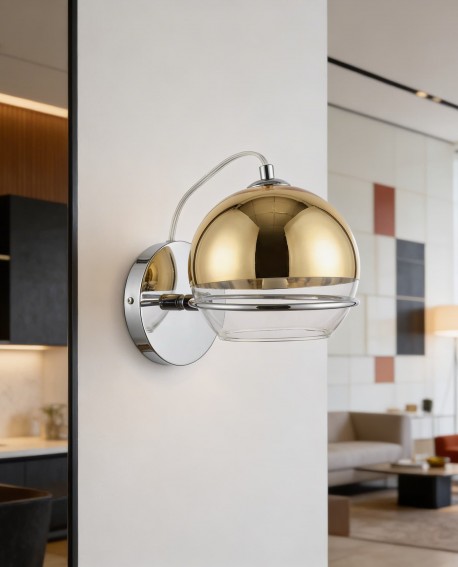 LAMPA ŚCIENNA KINKIET NOWOCZESNY ZŁOTY VERONI