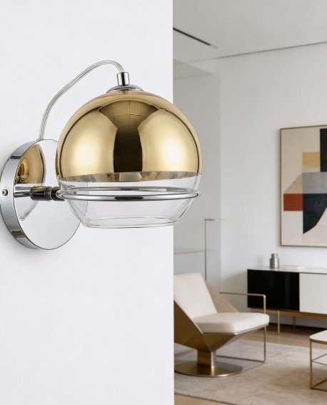 LAMPA ŚCIENNA KINKIET NOWOCZESNY ZŁOTY VERONI