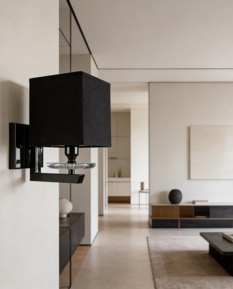 LAMPA ŚCIENNA KINKIET Z CZARNYMI ABAŻURAMI FIANELO W1